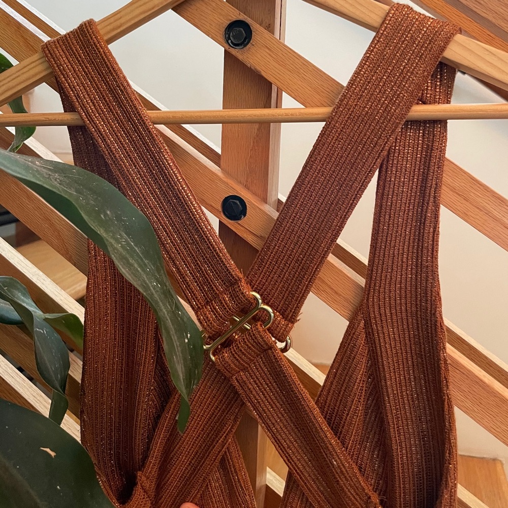 Free People Shimmery Clay One Piece Romper